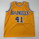 Autographed/Signed Glen Rice Los Angeles LA Yellow Jersey Beckett BAS COA
