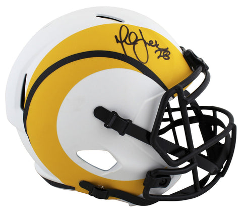 Rams Marshall Faulk Signed Lunar Full Size Speed Rep Helmet BAS Witnessed