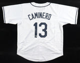 Junior Caminero Signed Tampa Bay Rays Jersey (Beckett) 2025 Rookie 3rd Baseman