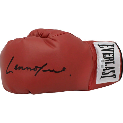 Lennox Lewis Autographed/Signed Red Left Boxing Glove Beckett 44778