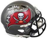 Buccaneers Brad Johnson "SB 37 Champs" Signed Speed Mini Helmet BAS Witnessed