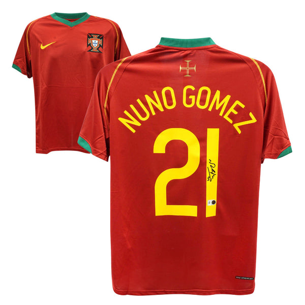 Nuno Gomez Signed Portugal Soccer Jersey #21 with Beckett COA
