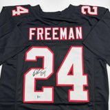 Autographed/Signed Devonta Freeman Atlanta Retro Black Jersey Beckett BAS COA