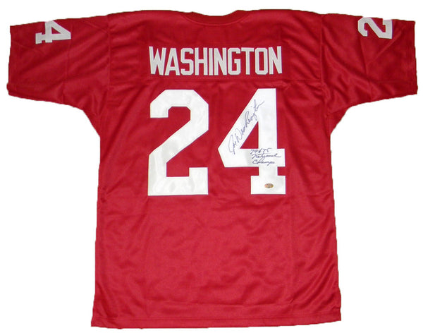 JOE WASHINGTON AUTOGRAPHED OKLAHOMA SOONERS #24 THROWBACK JERSEY COA