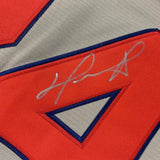 Framed Autographed/Signed David Ortiz 35x39 Boston Grey Jersey JSA COA