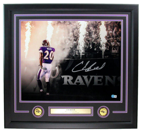 Ed Reed HOF Autographed 16x20 Photo Baltimore Ravens Framed Beckett 193525