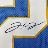 Framed Autographed/Signed JC J.C. Jackson 33x42 LA Powder Blue Jersey JSA COA