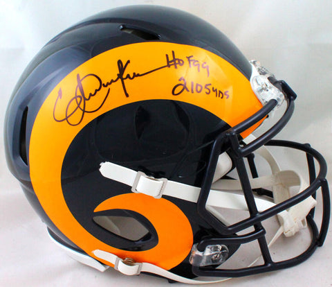 Eric Dickerson Signed Rams FS 81-99 TB Speed Authentic Helmet w/2 Insc-BAW Holo