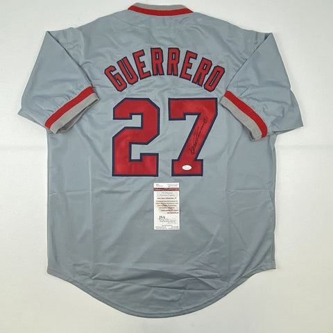 Signed VLADIMIR VLAD GUERRERO Los Angeles LA Grey Jersey JSA COA