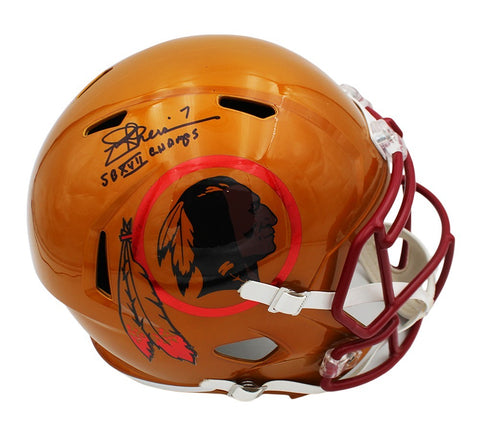 Joe Theismann Signed WA Redskins Speed Full Size Flash Cust Decal Helmet -Insc