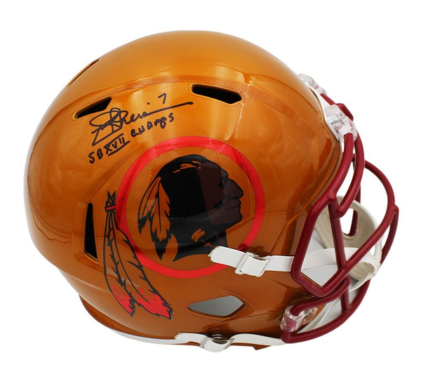 Joe Theismann Signed WA Redskins Speed Full Size Flash Cust Decal Helmet -Insc