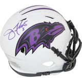 Joe Flacco Autographed/Signed Baltimore Ravens Lunar Mini Helmet JSA 49660
