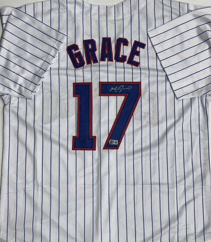MARK GRACE Signed Custom Replica Pinstripe Chicago Cubs Jersey AUTO - BAS