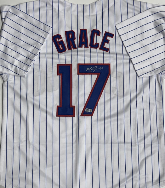 MARK GRACE Signed Custom Replica Pinstripe Chicago Cubs Jersey AUTO - BAS