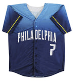 Trea Turner "Ring the Bell" Signed Light Blue Pro Style Jersey BAS Witnessed