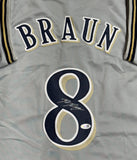 Brewers Outfielder RYAN BRAUN Signed Custom Replica Gray Jersey AUTO - JSA