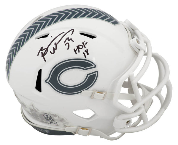 Brian Urlacher Signed Bears 2024 SALUTE White Riddell Mini Helmet w/HOF (SS COA)