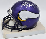 Steve Hutchinson Autographed Vikings Purple Mini Helmet Beckett QR #BS30342