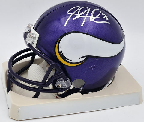 Steve Hutchinson Autographed Vikings Purple Mini Helmet Beckett QR #BS30342