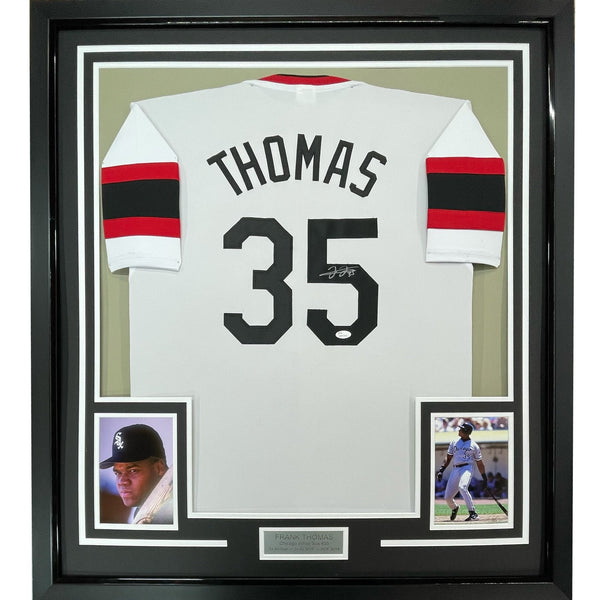 FRAMED Signed FRANK THOMAS 35x39 Chicago Retro Jersey JSA COA Auto