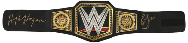 Hulk Hogan & Ric Flair Signed WWE Replica Toy Championship Belt - (SS COA)