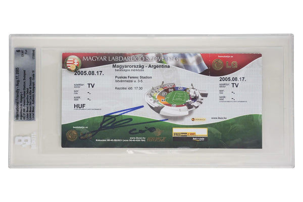 Lionel Messi Signed 2005 Argentina Pro Debut Match Ticket - BGS 6 Autograph 10