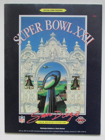 1988 Super Bowl XXII Game Program Washington Redskins vs. Denver Broncos 167692