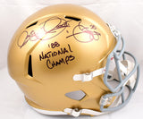 Rocket Ismail Signed Notre Dame F/S Speed Helmet w/88 Natl Champs-Beckett W Holo