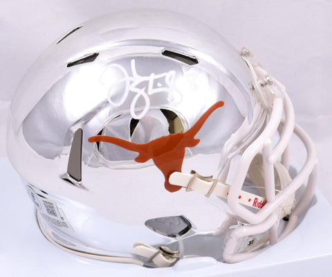 Jordan Shipley Signed Texas Longhorns Chrome Speed Mini Helmet-Beckett W Holo