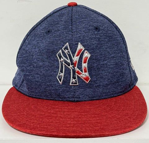 Aaron Hicks #31 Game Used NY Yankees New Era July 4 Hat Fanatics MLB Steiner COA