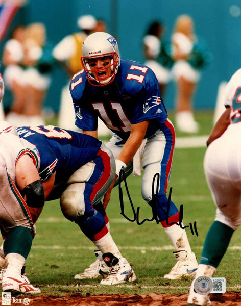 Drew Bledsoe Autographed New England Patriots 8x10 Photo BAS 51109