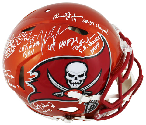 Bucs SB 37 Sapp, Brooks, Alstott +4 Signed Flash F/S Speed Proline Helmet BAS W