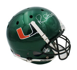 Michael Irvin Signed Miami Hurricanes Speed Full Size Green NCAA Helmet