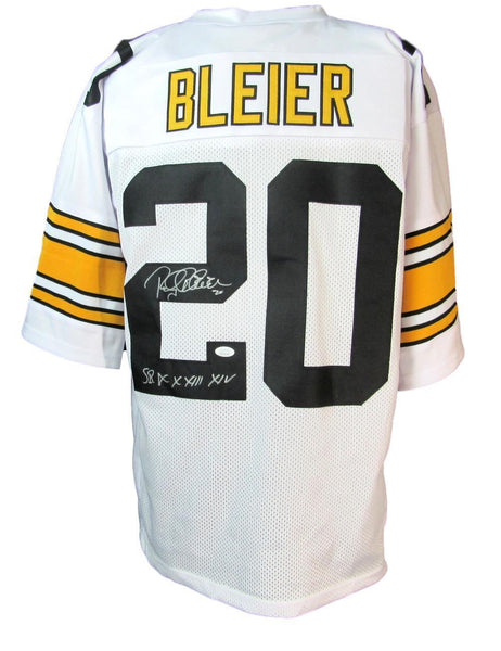 Rocky Bleier Steelers Signed/Inscribed Custom White Football Jersey JSA 147463