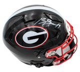Brock Bowers Signed Georgia Bulldogs Speed Flex Authentic Black NCAA Helmet