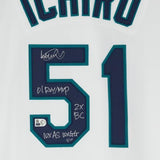 Ichiro Suzuki Mariners Signed 2001 Mitchell & Ness Authentic Jersey w/Insc-LE 10