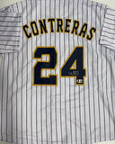 WILLIAM CONTRERAS Signed Custom Replica Brewers Pinstripe Jersey AUTO - BAS