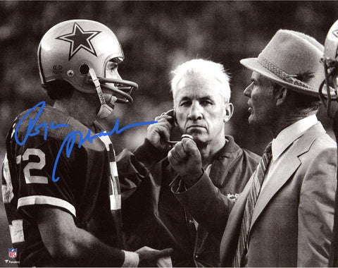 Roger Staubach Dallas Cowboys Signed 8x10 Talking w/ Landry Photo - Fanatics
