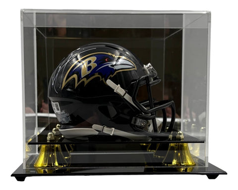 Ray Lewis Signed Baltimore Ravens Mini Speed Helmet BAS w/ Case