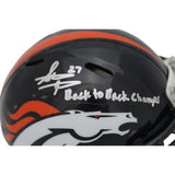 Steve Atwater Autographed Denver Broncos TB Mini Helmet Insc Beckett 47543