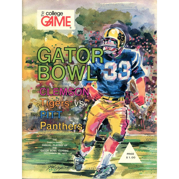 Unautographed Magazine Pittsburgh vs Clemson 1977 Gator Bowl Program 58438