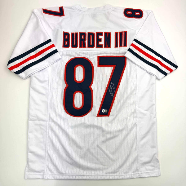 Autographed/Signed Luther Burden Chicago White Football Jersey Beckett BAS COA