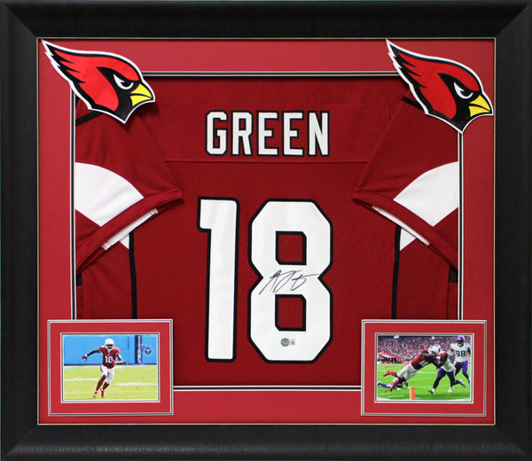 A.J. Green Authentic Signed Red Pro Style Framed Jersey BAS Witnessed
