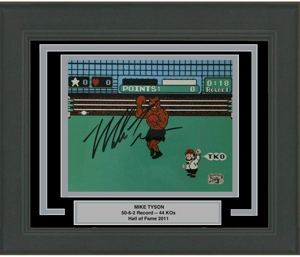 FRAMED Autographed MIKE TYSON Punchout Nintendo 8x10 Photo Hologram COA