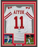 Framed Autographed/Signed Brandon Aiyuk 33x42 San Francisco White Jersey BAS COA