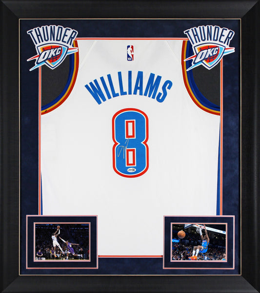 Thunder Jalen Williams Signed White Nike Association Edition Framed Jersey JSA