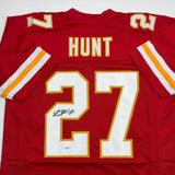 Autographed/Signed Kareem Hunt #27 Kansas City Red Football Jersey PSA/DNA COA
