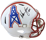 Oilers Warren Moon "HOF 06" Signed 81-98 TB Full Size Speed Rep Helmet BAS Wit