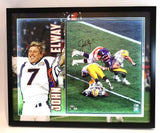 John Elway Autographed Super Bowl XXXII 16x20 Photo in Lighted Shadowbox