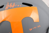 Jalin Hyatt Signed Tennessee Volunteers F/S AMP Speed Helmet w/ Stats- Beckett W